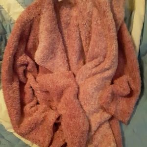 Fluffy warm coat, sweater pink